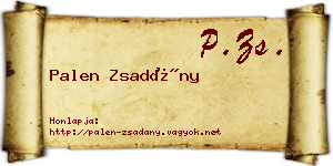 Palen Zsadány névjegykártya
